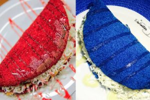 Tapiocas com as cores dos bumbás são lançadas em Parintins